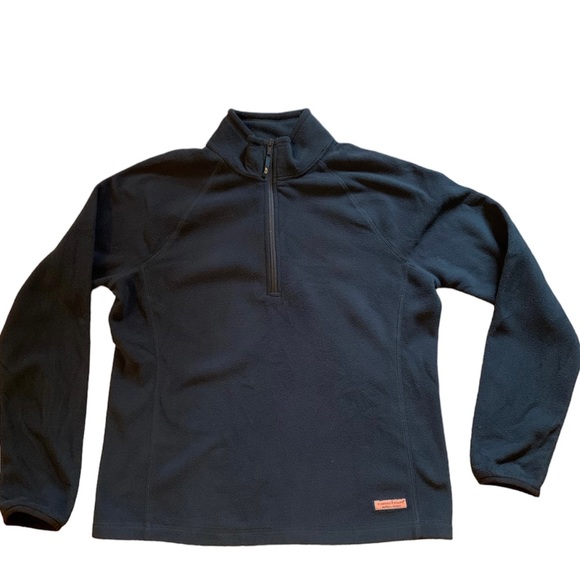 Vineyard Vines Women's Size Large Pullover Fleece Blue Mock Neck 1/4 Zip Top - Picture 1 of 7